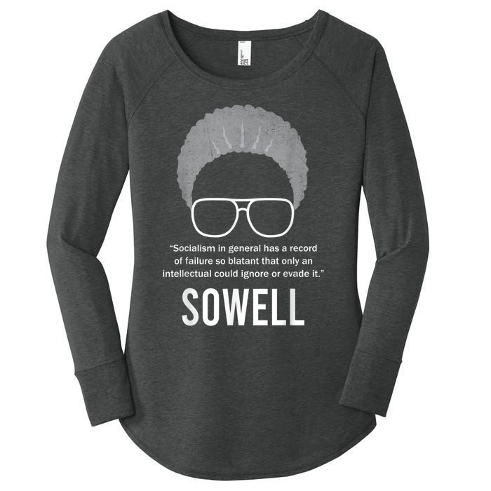 Thomas Sowell Socialism Quote Black History Month Women's Perfect Tri Tunic Long Sleeve Shirt