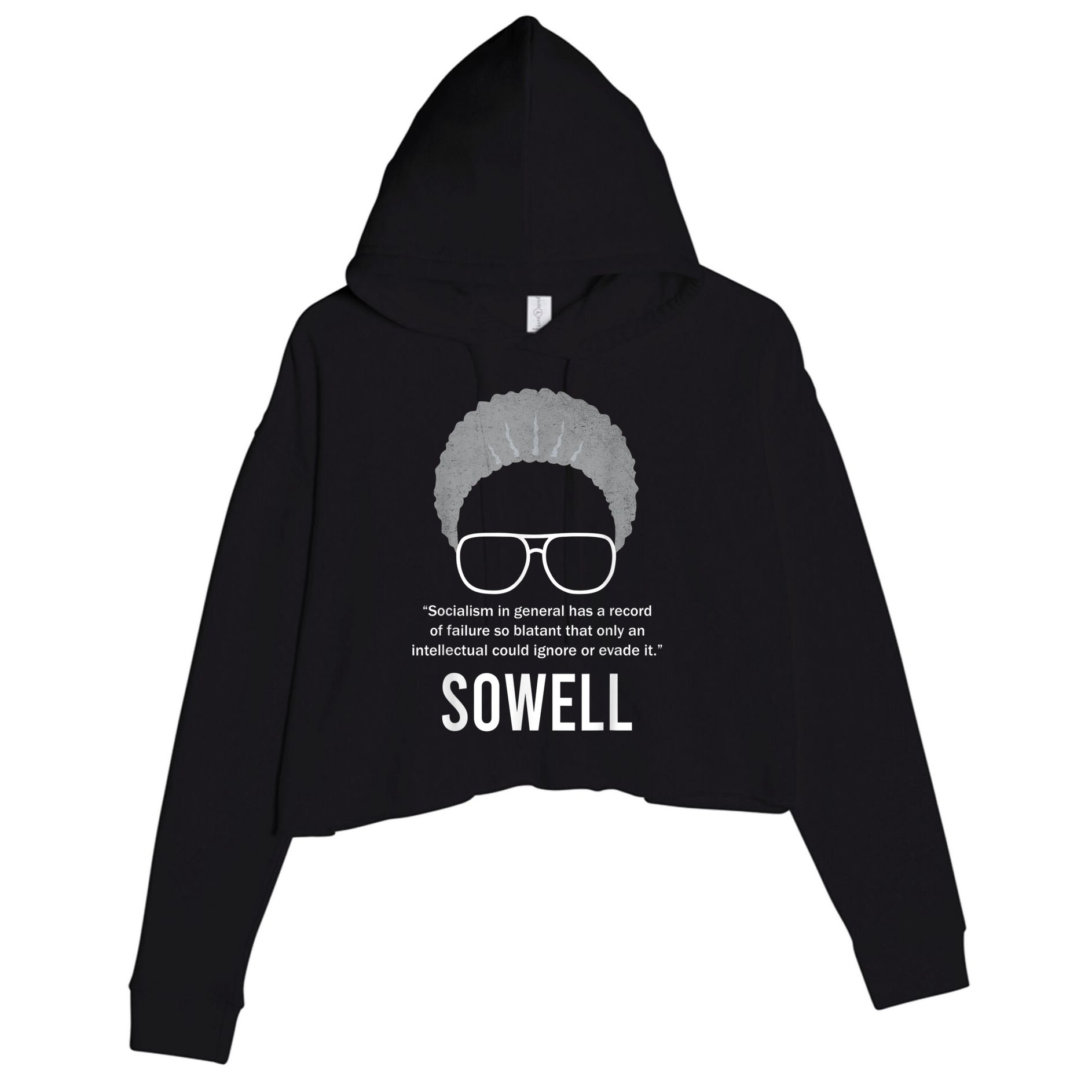 Thomas Sowell Socialism Quote Black History Month Crop Fleece Hoodie