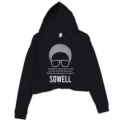 Thomas Sowell Socialism Quote Black History Month Crop Fleece Hoodie