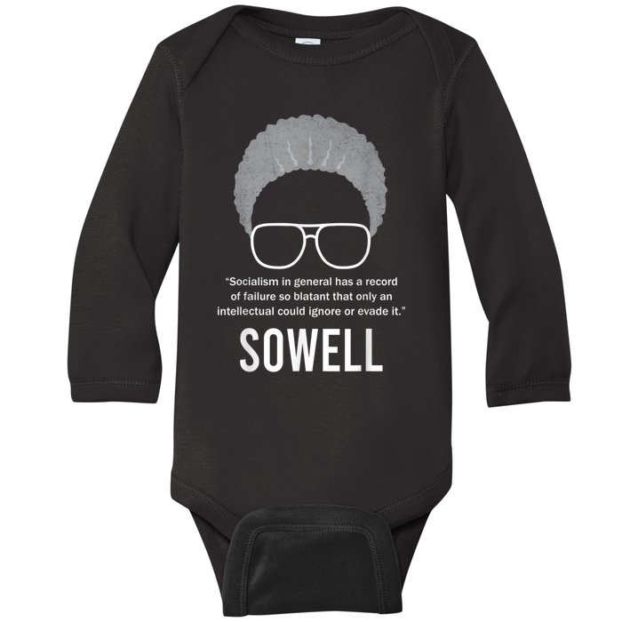 Thomas Sowell Socialism Quote Black History Month Baby Long Sleeve Bodysuit