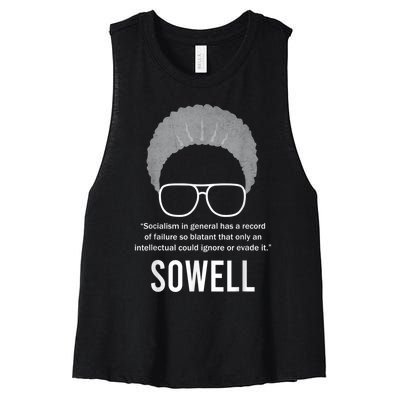 Thomas Sowell Socialism Quote Black History Month Women's Racerback Cropped Tank