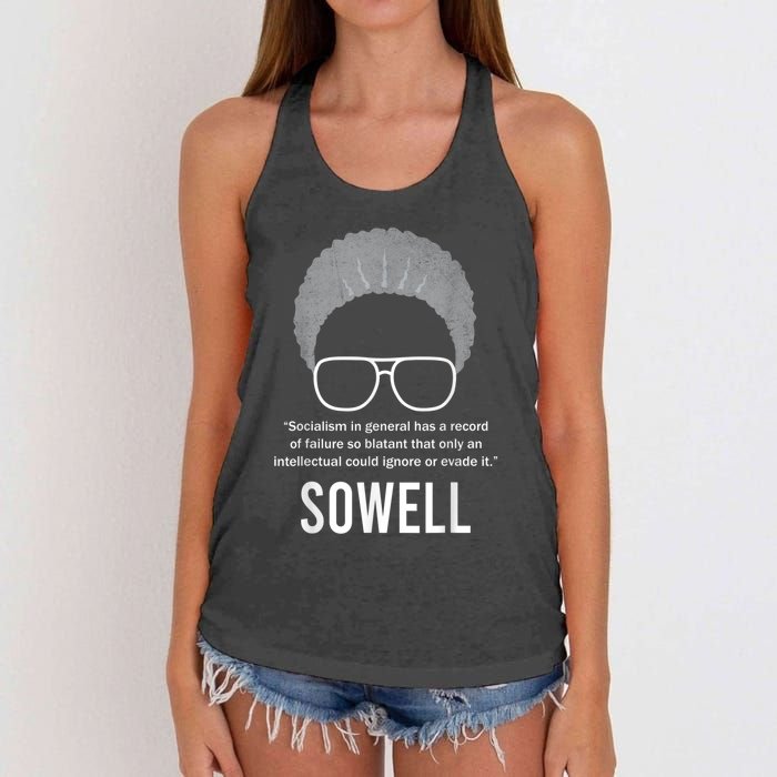 Thomas Sowell Socialism Quote Black History Month Women's Knotted Racerback Tank