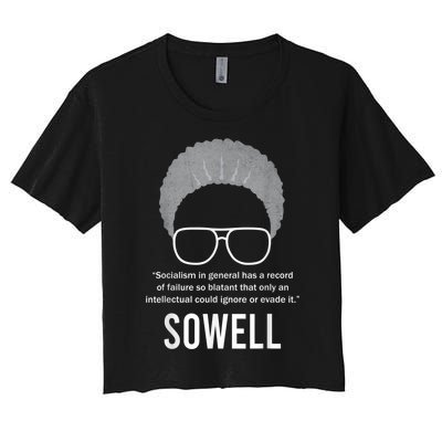 Thomas Sowell Socialism Quote Black History Month Women's Crop Top Tee