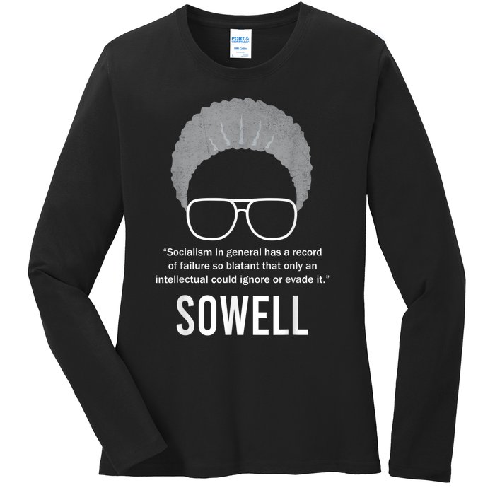 Thomas Sowell Socialism Quote Black History Month Ladies Long Sleeve Shirt