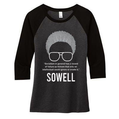 Thomas Sowell Socialism Quote Black History Month Women's Tri-Blend 3/4-Sleeve Raglan Shirt