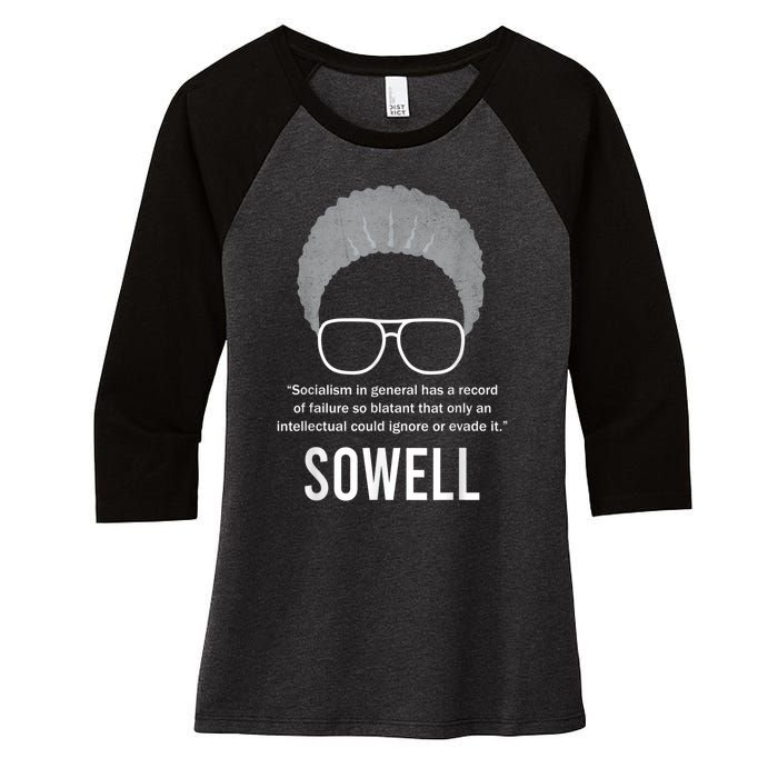 Thomas Sowell Socialism Quote Black History Month Women's Tri-Blend 3/4-Sleeve Raglan Shirt