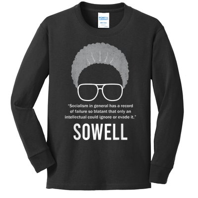 Thomas Sowell Socialism Quote Black History Month Kids Long Sleeve Shirt