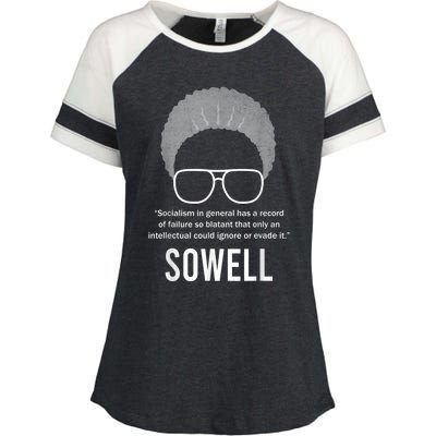 Thomas Sowell Socialism Quote Black History Month Enza Ladies Jersey Colorblock Tee