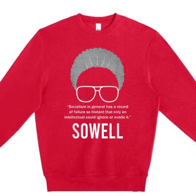 Thomas Sowell Socialism Quote Black History Month Premium Crewneck Sweatshirt