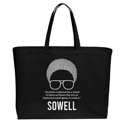 Thomas Sowell Socialism Quote Black History Month Cotton Canvas Jumbo Tote