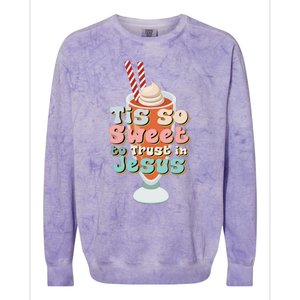 Tis So Sweet To Trust In Jesus Colorblast Crewneck Sweatshirt