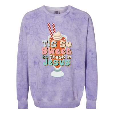 Tis So Sweet To Trust In Jesus Colorblast Crewneck Sweatshirt