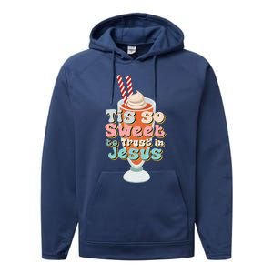 Tis So Sweet To Trust In Jesus Performance Fleece Hoodie