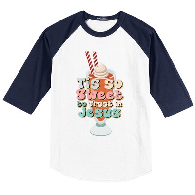 Tis So Sweet To Trust In Jesus Baseball Sleeve Shirt