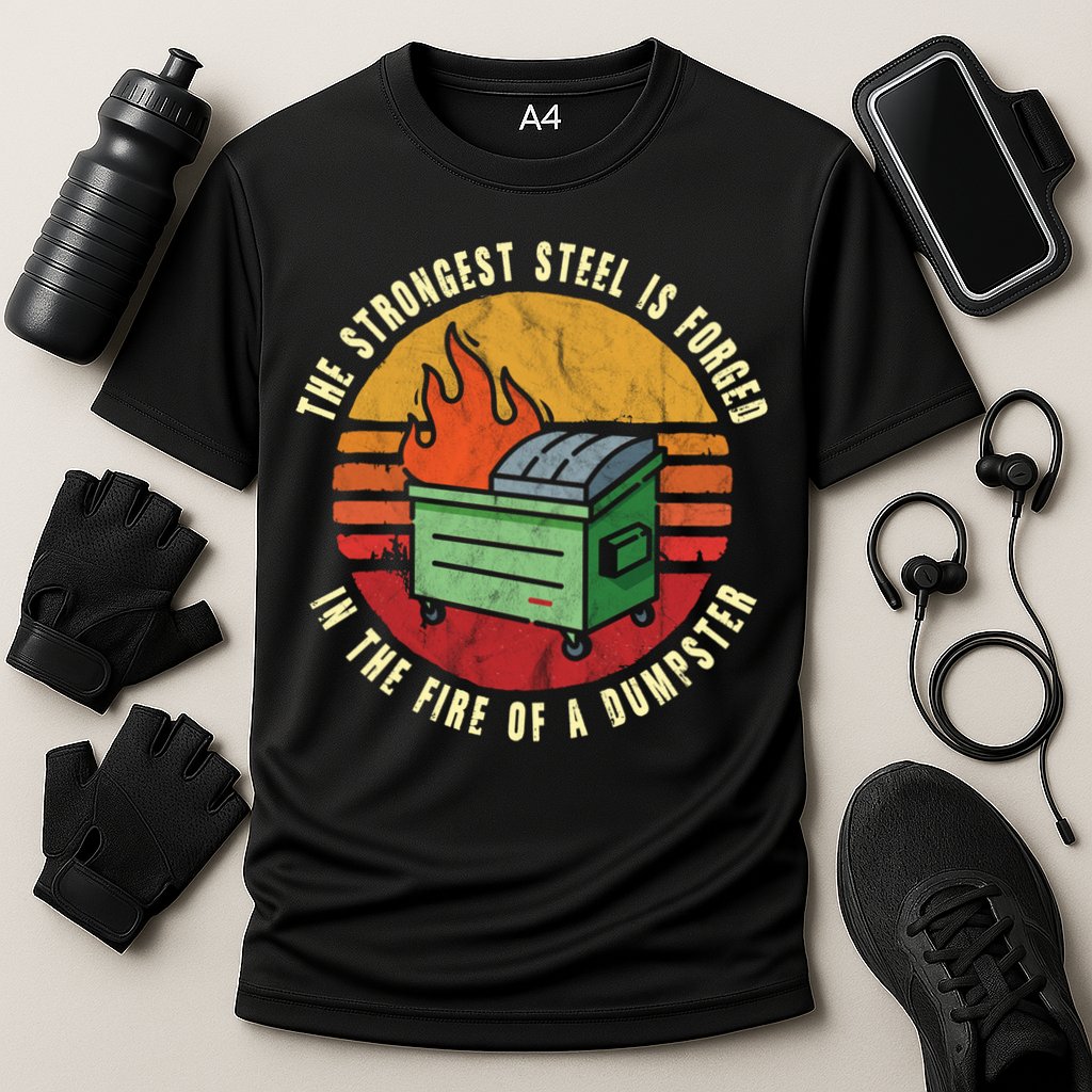 The Strongest Steel Is Forged In The Fire Of A Dumpster Gift Cooling Performance Crew T-Shirt