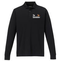 The Scotchfather Scotch Father Dad Father's Day Drinking Performance Long Sleeve Polo