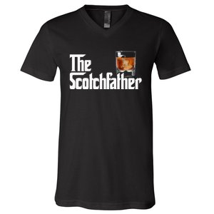 The Scotchfather Scotch Father Dad Father's Day Drinking V-Neck T-Shirt