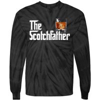 The Scotchfather Scotch Father Dad Father's Day Drinking Tie-Dye Long Sleeve Shirt