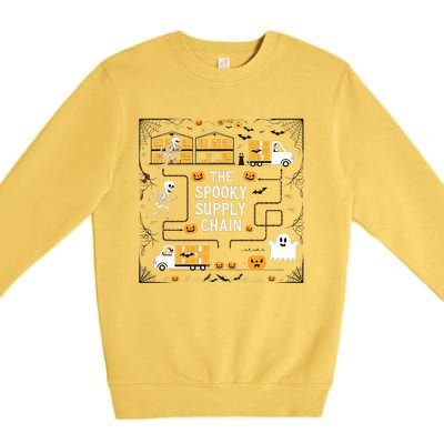 The Spooky Supply Chain Supply Chain Logistics Halloween Premium Crewneck Sweatshirt