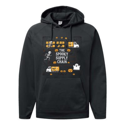 The Spooky Supply Chain Supply Chain Logistics Halloween Performance Fleece Hoodie