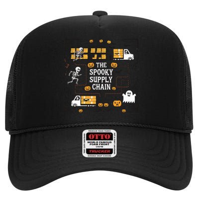 The Spooky Supply Chain Supply Chain Logistics Halloween High Crown Mesh Back Trucker Hat