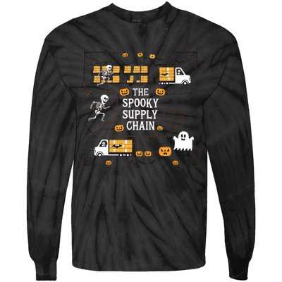 The Spooky Supply Chain Supply Chain Logistics Halloween Tie-Dye Long Sleeve Shirt