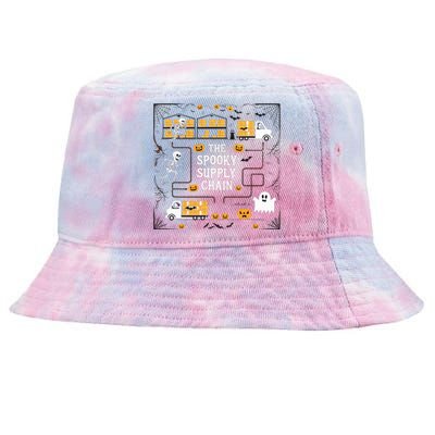 The Spooky Supply Chain Supply Chain Logistics Halloween Tie-Dyed Bucket Hat