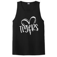 Tigers School Sports Fan Team Spirit Heart PosiCharge Competitor Tank