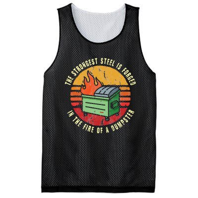 The Strongest Steel Is Forged In The Fire Of A Dumpster Mesh Reversible Basketball Jersey Tank