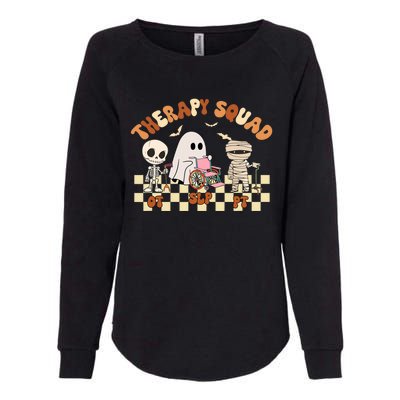 Therapy Squad SLP OT PT Groovy Halloween Speech Physical Womens California Wash Sweatshirt