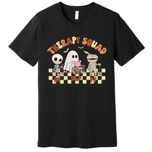 Therapy Squad SLP OT PT Groovy Halloween Speech Physical Premium T-Shirt