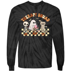 Therapy Squad SLP OT PT Groovy Halloween Speech Physical Tie-Dye Long Sleeve Shirt