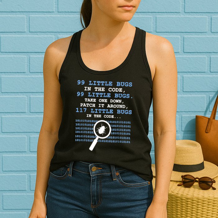 Technology Software Script HTML Network 99 Little Bugs Women's Racerback Tank