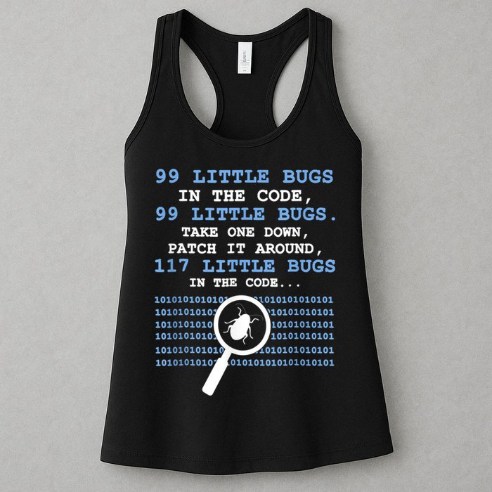 Technology Software Script HTML Network 99 Little Bugs Women's Racerback Tank