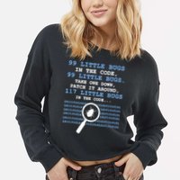 Technology Software Script HTML Network 99 Little Bugs Cropped Pullover Crew