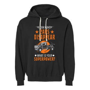 Towing Service Super Power Tow Truck Garment-Dyed Fleece Hoodie