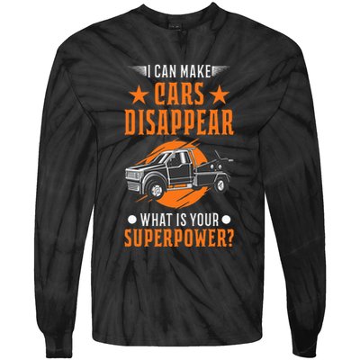 Towing Service Super Power Tow Truck Tie-Dye Long Sleeve Shirt