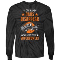 Towing Service Super Power Tow Truck Tie-Dye Long Sleeve Shirt