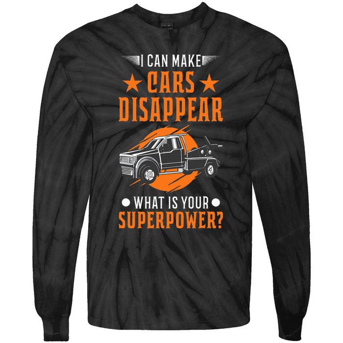 Towing Service Super Power Tow Truck Tie-Dye Long Sleeve Shirt