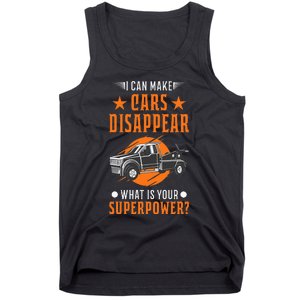 Towing Service Super Power Tow Truck Tank Top