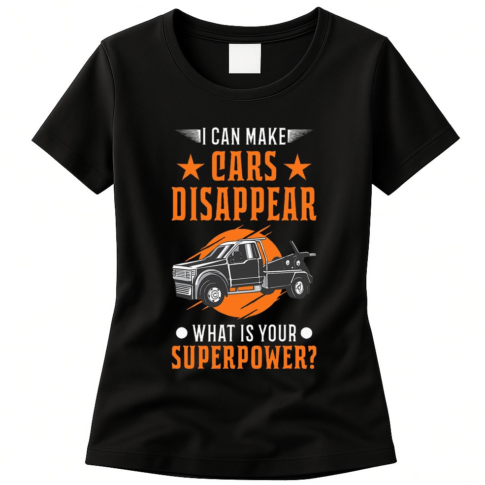 Towing Service Super Power Tow Truck Womens T-Shirt