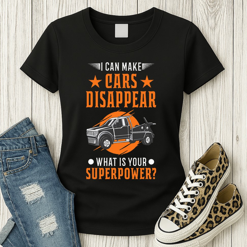 Towing Service Super Power Tow Truck Womens T-Shirt