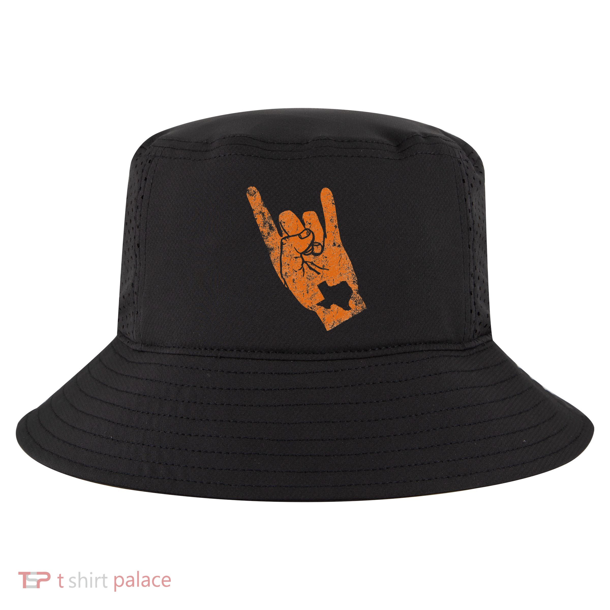 Texas State Silhouette Hook Em Hands Texan Pride Cool Comfort Performance Bucket Hat