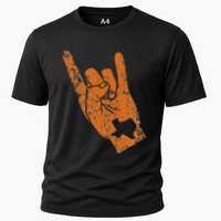 Texas State Silhouette Hook Em Hands Texan Pride Cooling Performance Crew T-Shirt