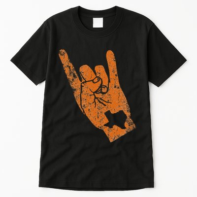 Texas State Silhouette Hook Em Hands Texan Pride Tall T-Shirt