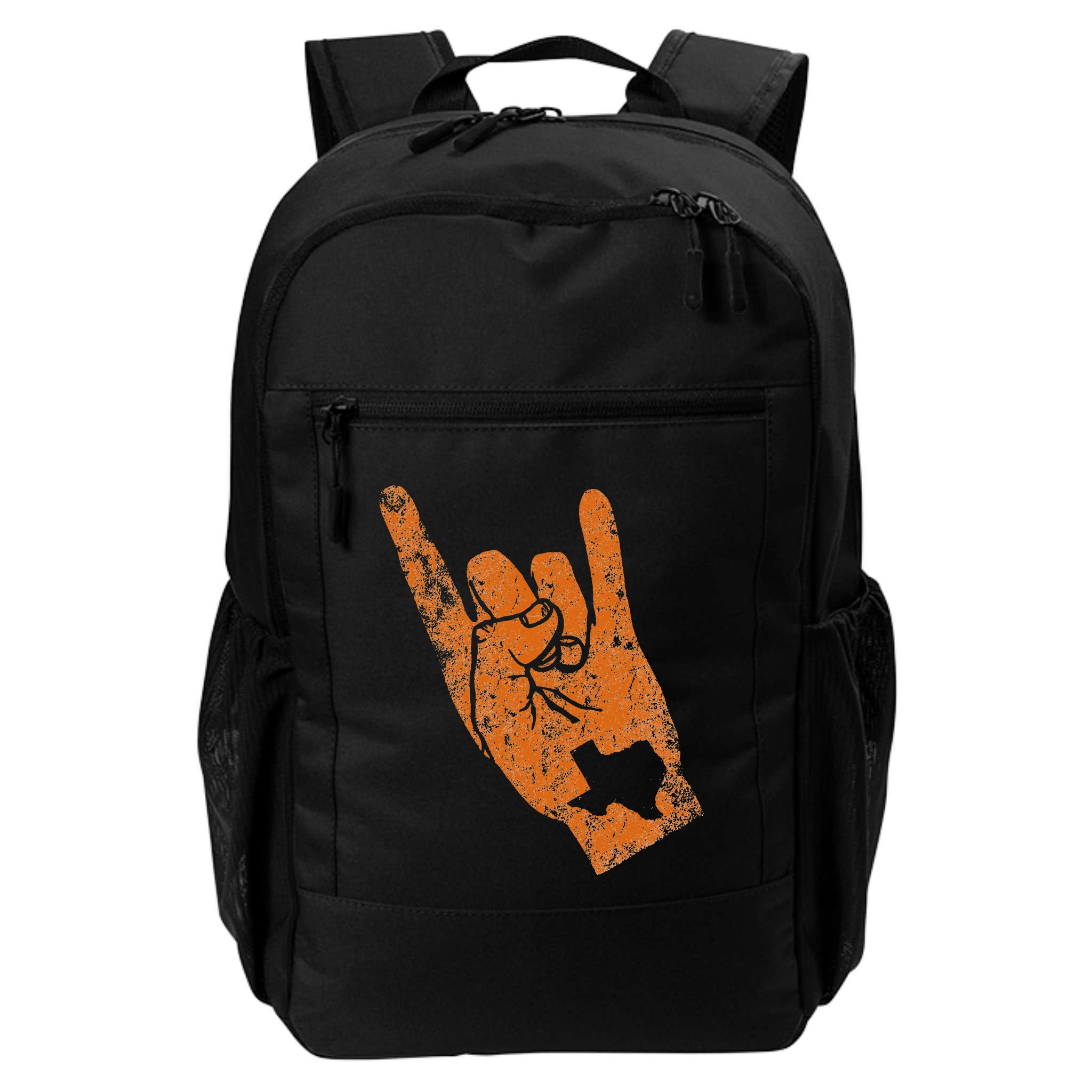 Texas State Silhouette Hook Em Hands Texan Pride Backpack