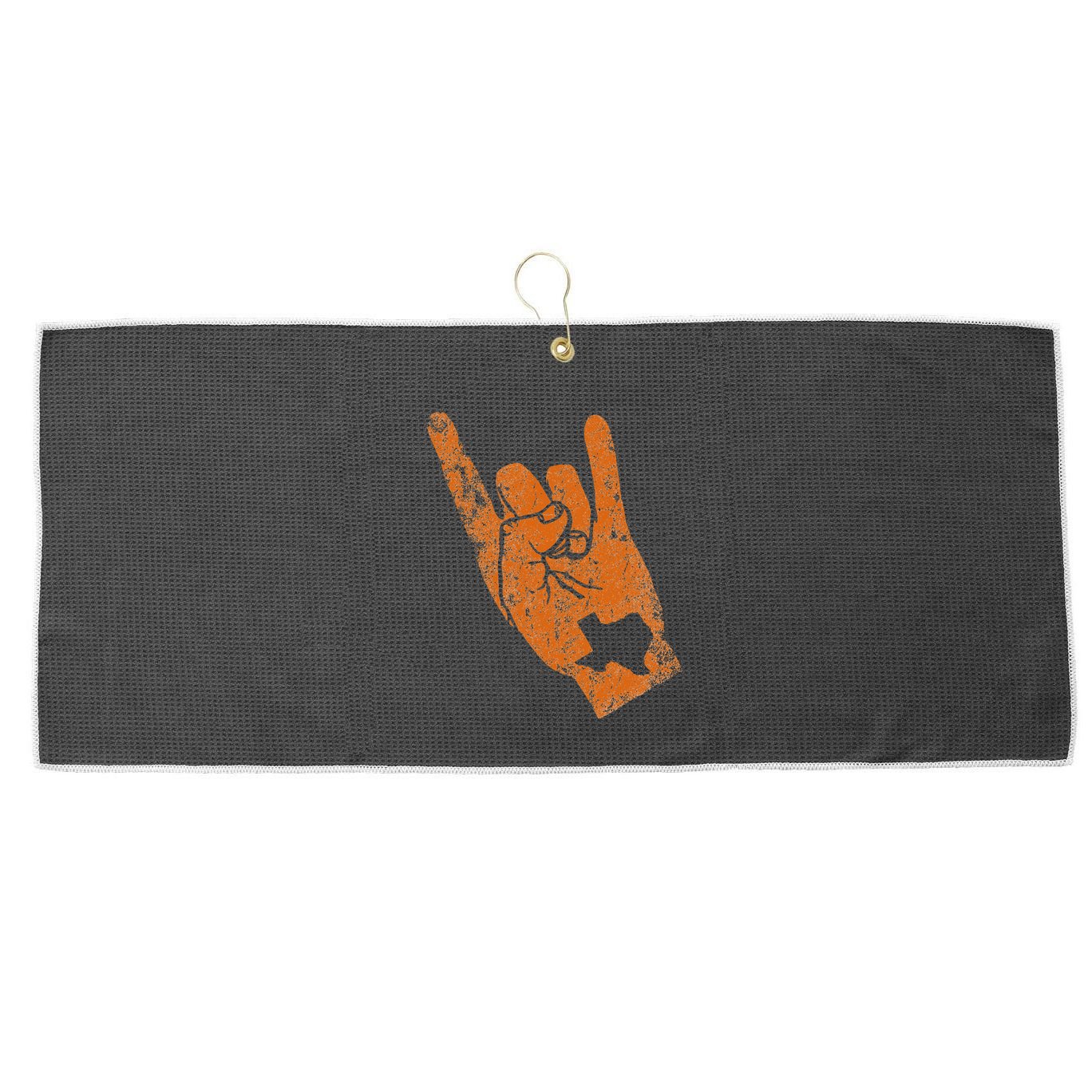 Texas State Silhouette Hook Em Hands Texan Pride Large Microfiber Waffle Golf Towel