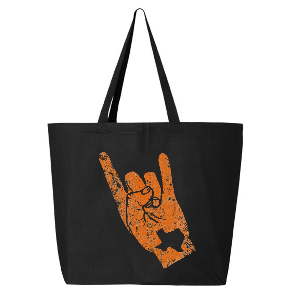 Texas State Silhouette Hook Em Hands Texan Pride 25L Jumbo Tote