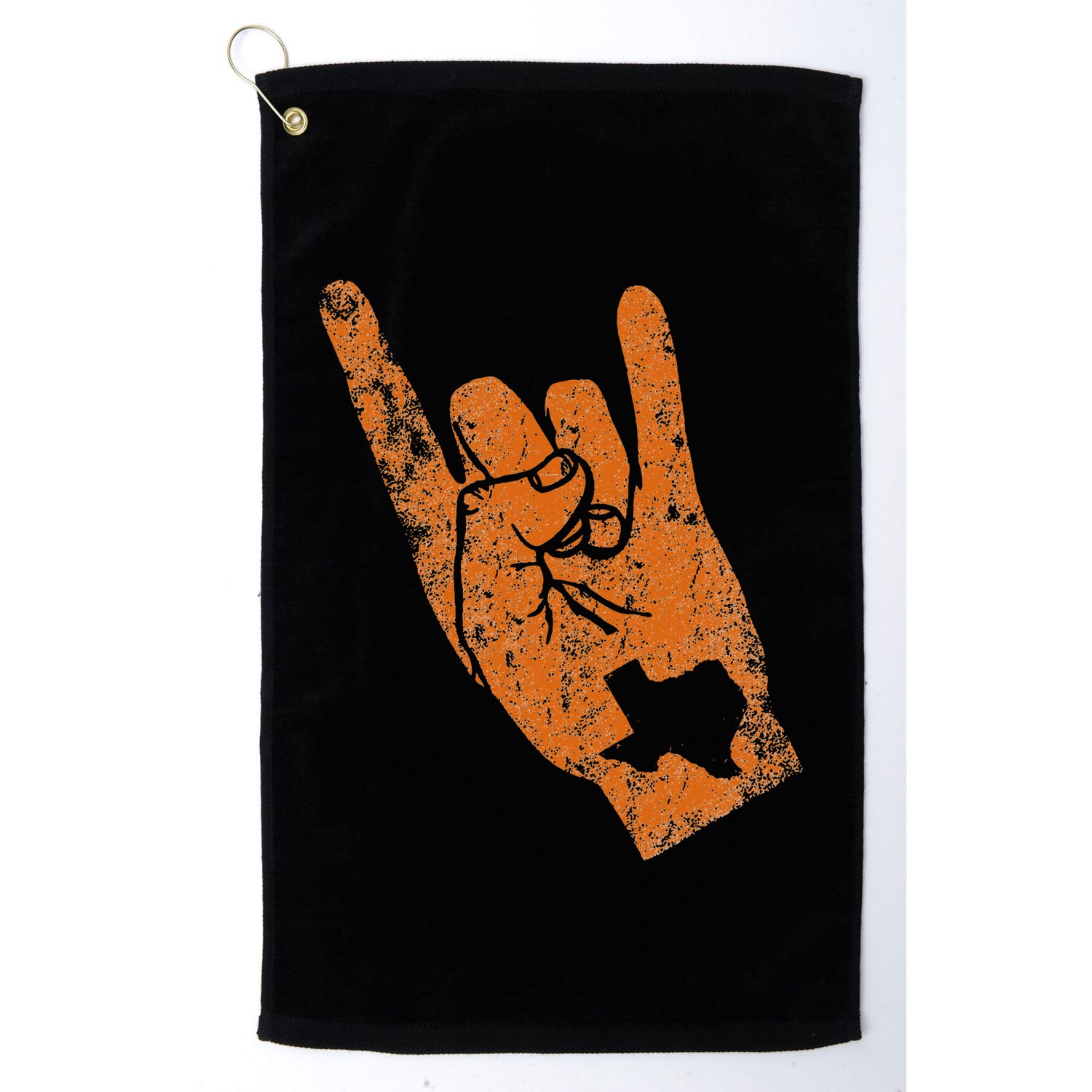 Texas State Silhouette Hook Em Hands Texan Pride Golf Towel