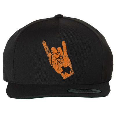 Texas State Silhouette Hook Em Hands Texan Pride Wool Snapback Cap